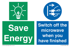 Save energy. Switch off the microwave when you have finished